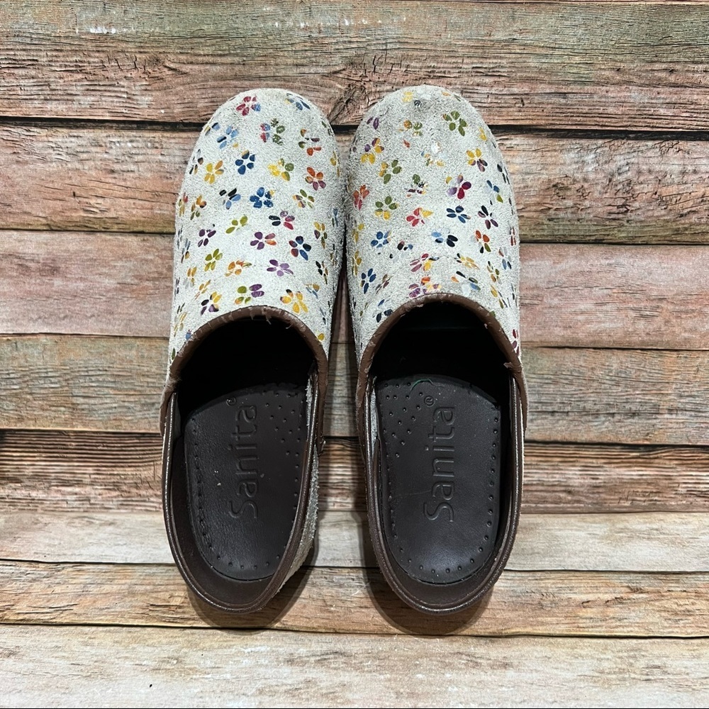 Sanita Multi Color Floral Nursing Clogs - Picture 6 of 9